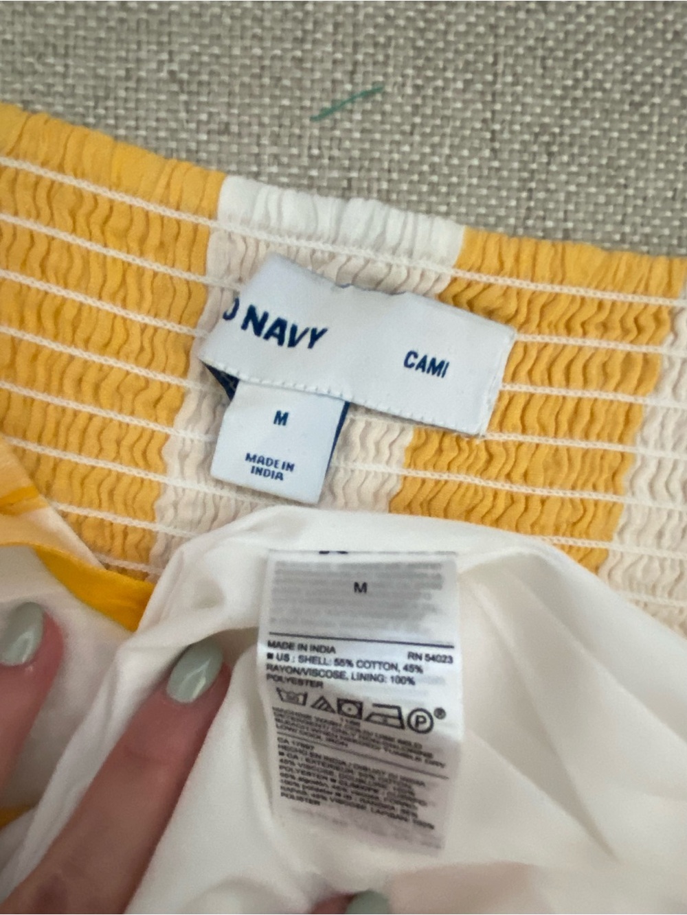 Old Navy Yellow and White Gingham Cami Sundress with Smocked Bodice - Picture 4 of 4